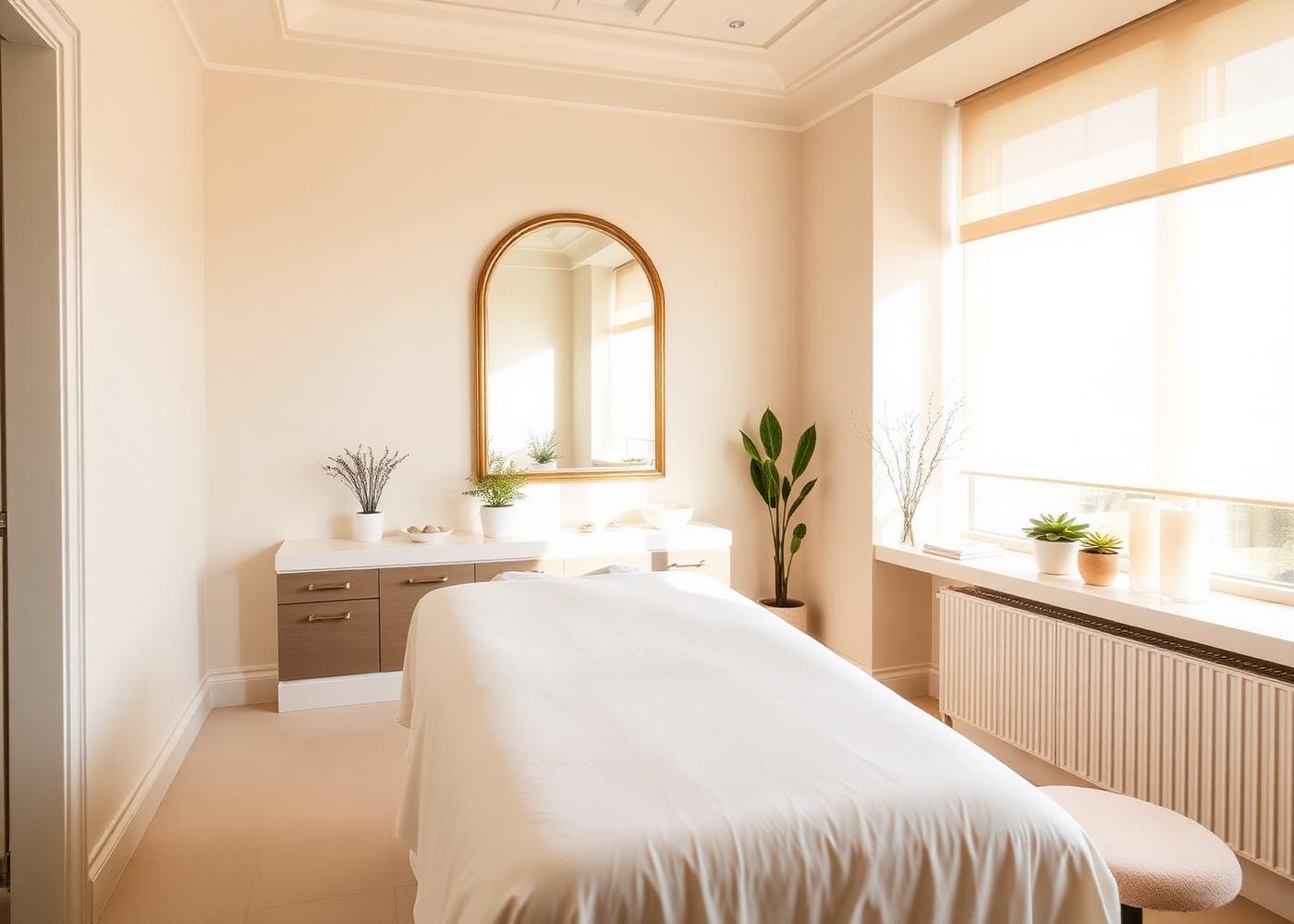 Calm treatment room inside Luxe Glow Studio in Naperville